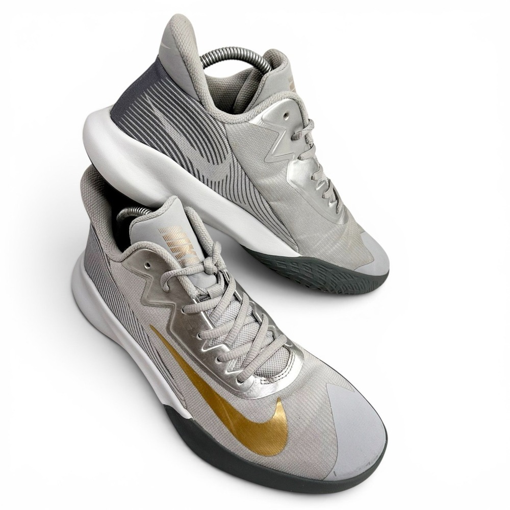 Nike Precision IV Wolf Grey/Metallic Gold CK1069-007 Athletic Shoes Size 9 Nice!
